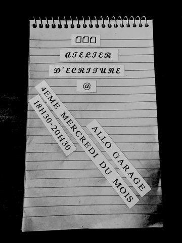 Atelier d’écriture à AlloGaRage