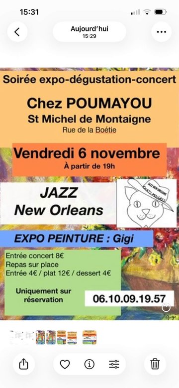 Soirée exposition, dégustation et cocnert chez Poumayou