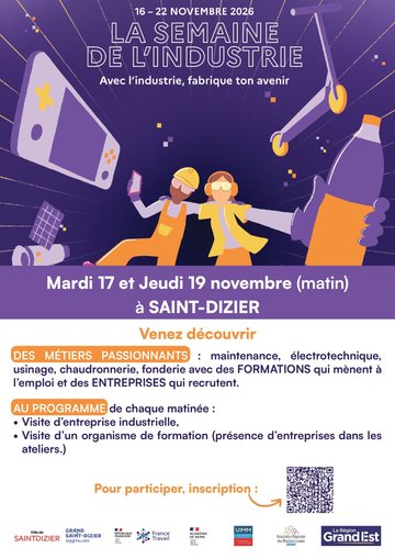 Journée Industrie à SAINT-DIZIER
Mardi 17 Novembre 2026 À SAINT-DIZIER