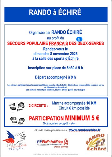Randonnée pédestre aun profit du Secours populaire des Deux-Sèvres à Niort