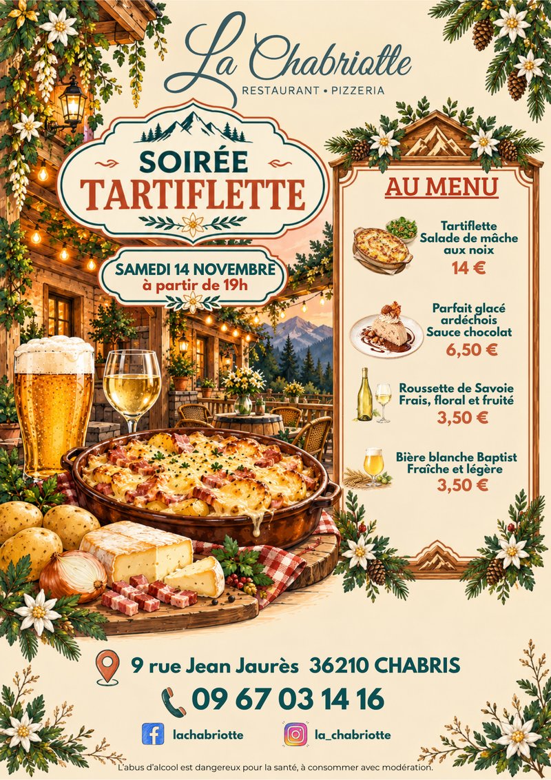 Soirée tartiflette à la Chabriotte
