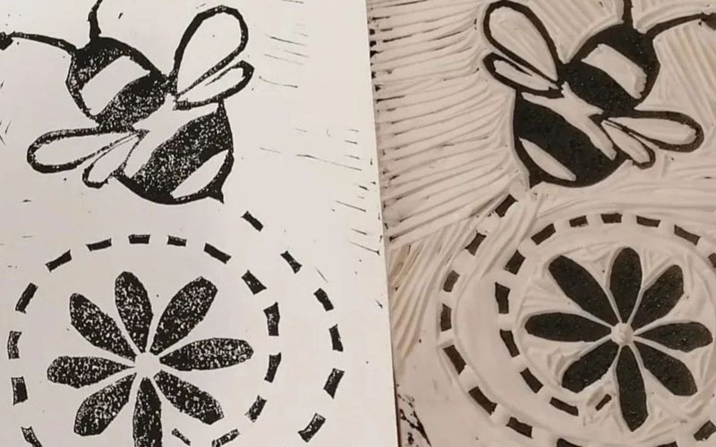 Cartes de voeux en linogravure