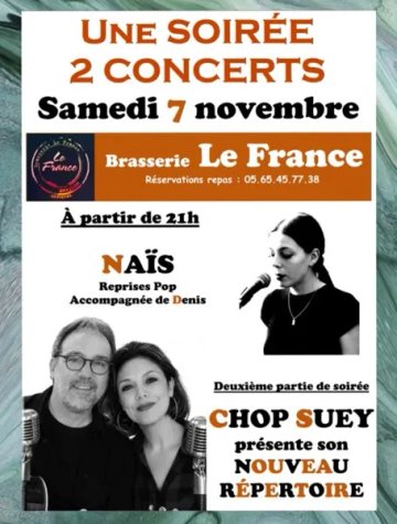 Soirée concerts à la brasserie Le France