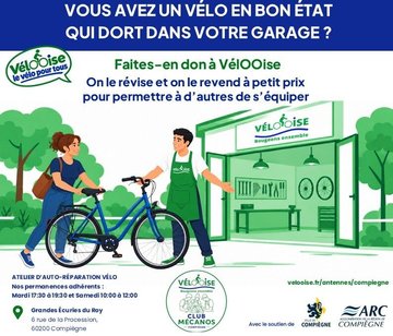 🚲 Un vélo en bon état mais qui dort dans un garage ne sert à personne. Donné à VélOOise, il devient utile quatre fois et tout le monde y gagne