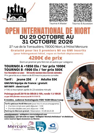 22ième OPEN d'échecs à Niort