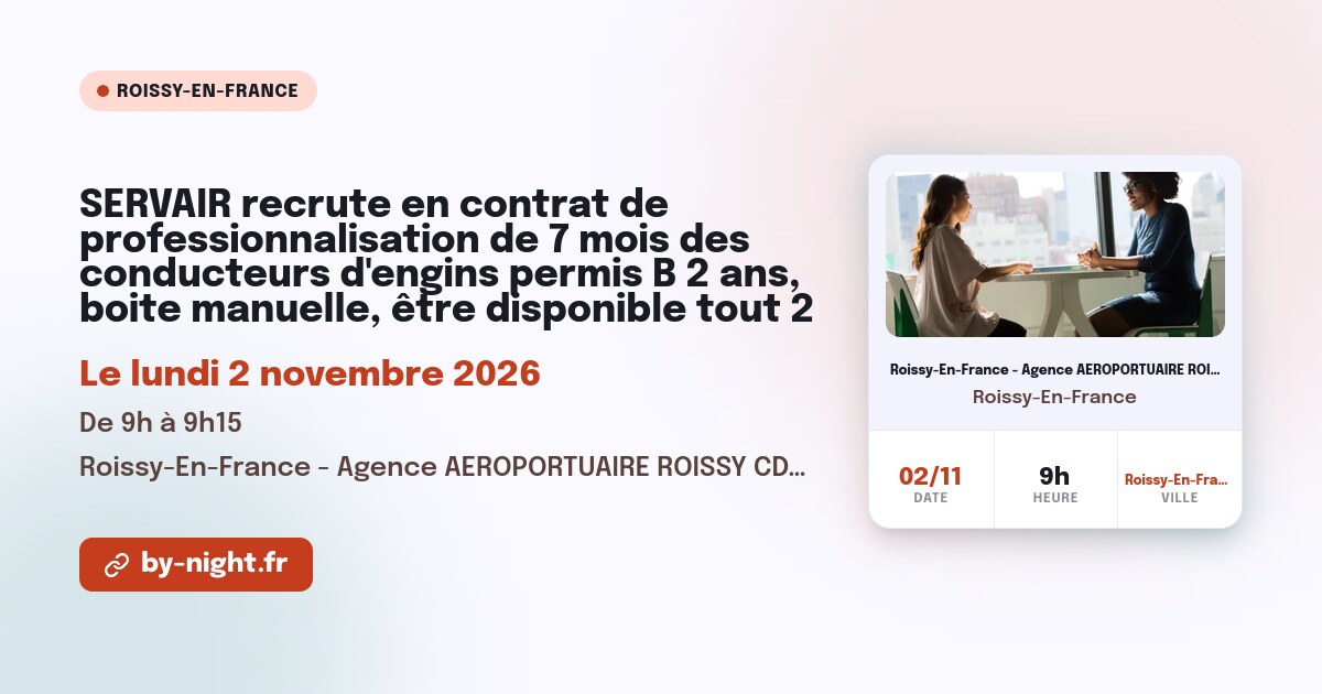 SERVAIR recrute en contrat de professionnalisation de 7 mois des ...
