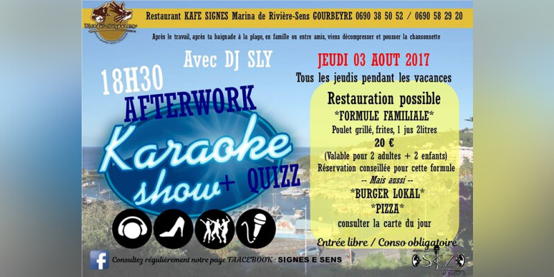 Afterwork Karaoké show + quizz avec dj Sly