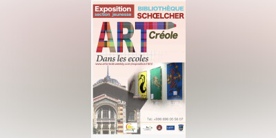 FdF / Exposition "Art créole" : tableaux d'enfants à la bibliothèque Schœlcher.