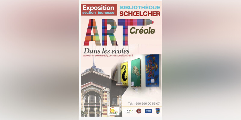 FdF / Exposition "Art créole" : tableaux d'enfants à la bibliothèque Schœlcher.