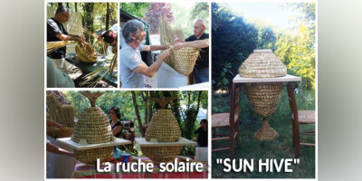 Atelier vannerie d'une Ruche Solaire en paille "Sun Hive"