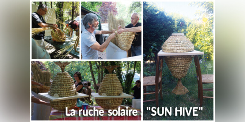 Atelier vannerie d'une Ruche Solaire en paille "Sun Hive"